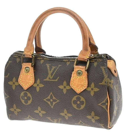 LOUIS VUITTON Mini Speedy Hand Bag Monogram Leather Brown M41534 82EE825 - Picture 1 of 14